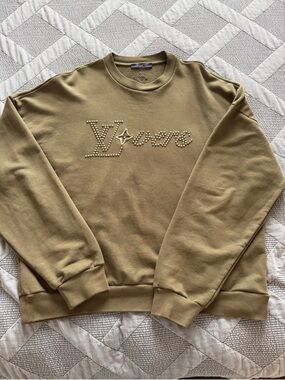 Louis Vuitton Olive Studded Logo Crewneck Sweatshirt